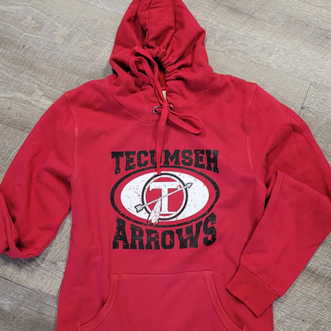 Tecumseh Arrows Oval Design Hoodie Red