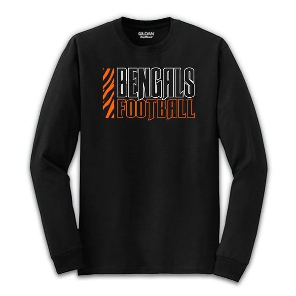 NFL Bengals Football Classic Men's White Orange Long Sleeve T-Shirt  Large